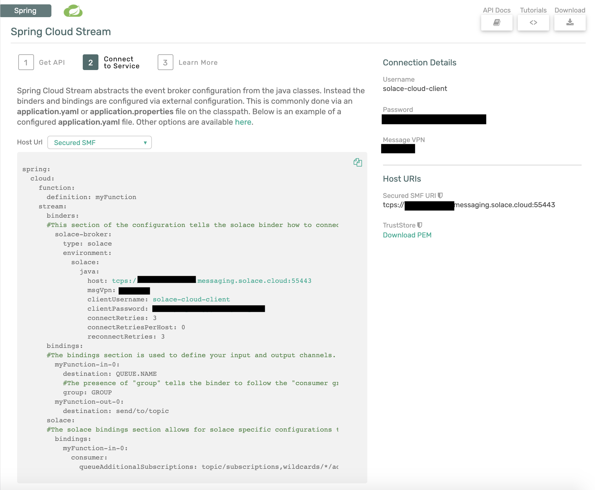 Connect to service menu Connect to service menu